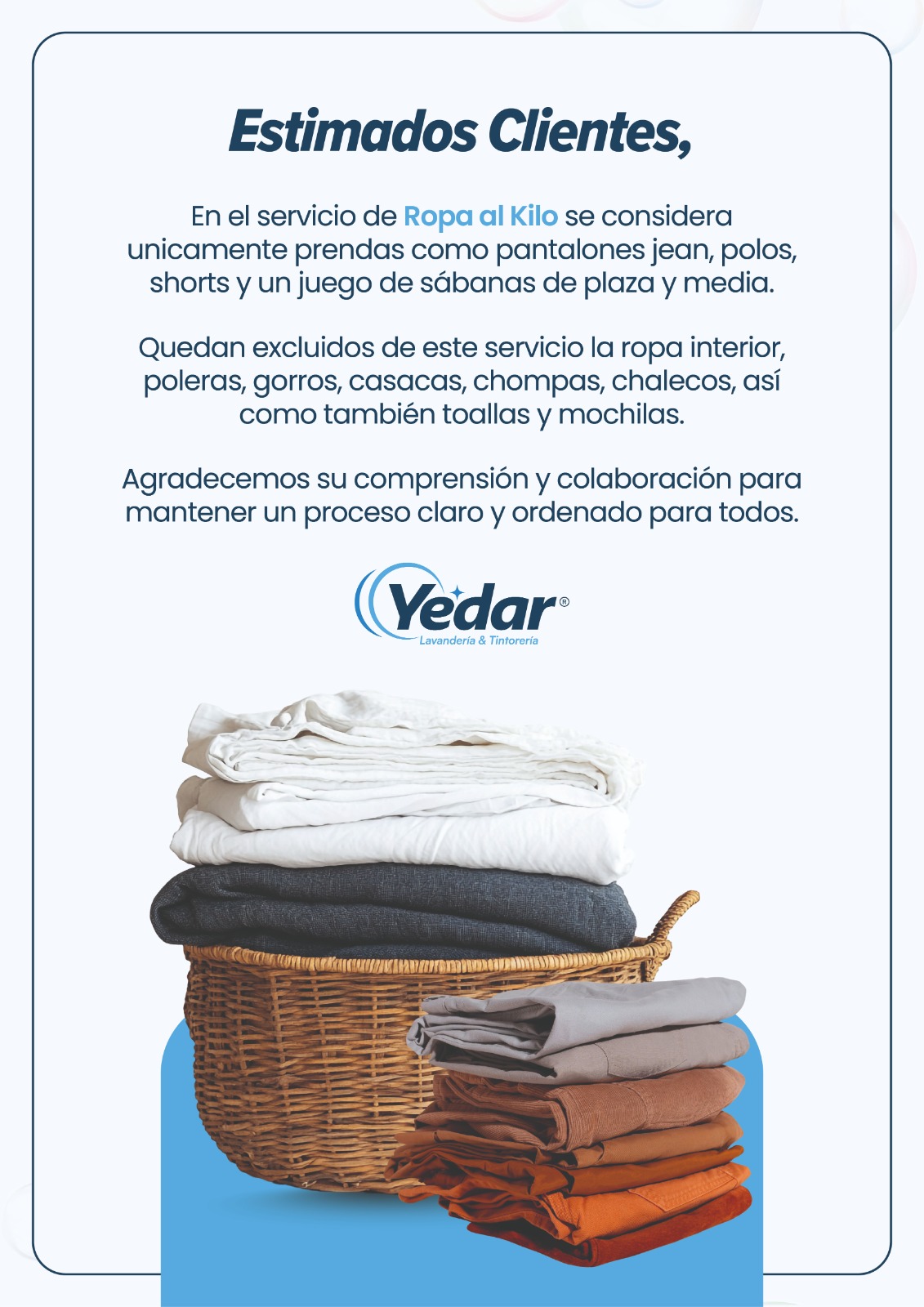 Servicio de ropa por kilo